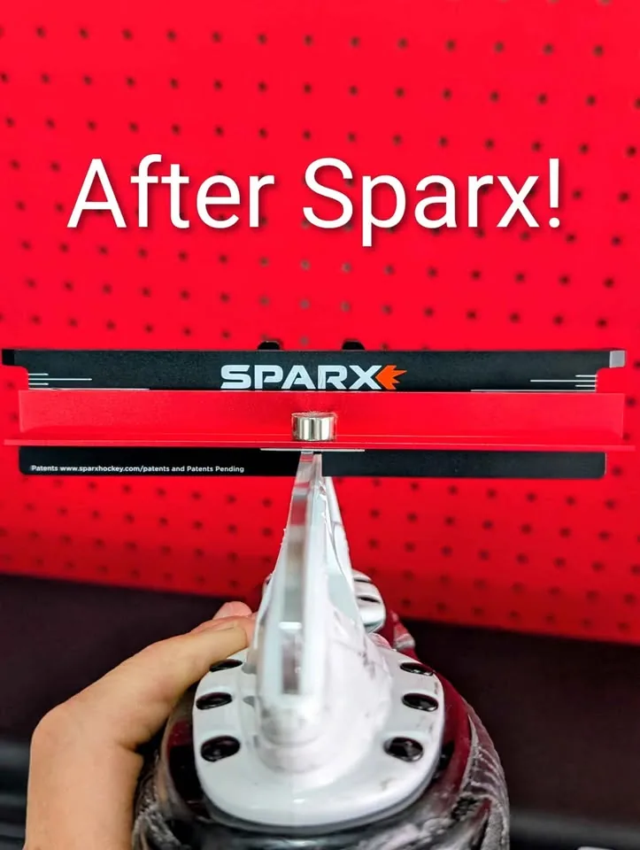 The same blade after a SPARX grind — clean, even, game-ready edges